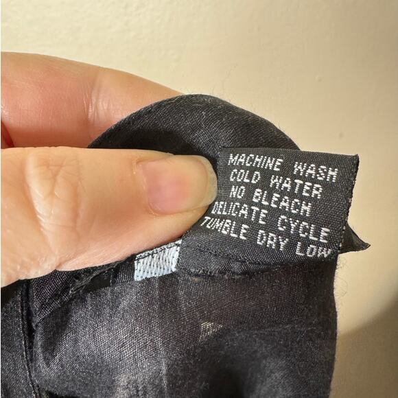 Citron Plus 2X Black Linen-Blend Toggle-Front 3/4 Sleeve Shirt or Light Jacket - Picture 11 of 11